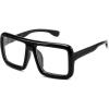 imageFEISEDY Square Oversized Blue Light Glasses Thick Fake Eyewear Frame for Women Men Nerd Glasses Costume Accessories B0241