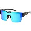 imageFEISEDY Sunglasses Men Women Big Oversized Square FrameUV400 Mirrored Sun Glasses Cycling Driving Fishing Hiking B0064Black Frame Blue Mirror Lenses