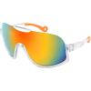 Transparent Frame Red Mirrored Lenses