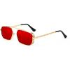 imageFEISEDY Sunglasses Women Men Steampunk Small Rectangle Metal Frame Retro Tinted Sun Glasses Lady Shades B2930