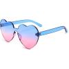 imageFEISEDY Thick Heart Sunglasses Rimless Heart Shaped Sun Glasses Women Fashion Love Glasses B2419BluePink