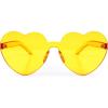imageFEISEDY Thick Heart Sunglasses Rimless Heart Shaped Sun Glasses Women Fashion Love Glasses B2419Yellow