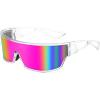 Transparent Frame Purple Pink Mirrored Lens
