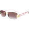 imageFEISEDY Vintage Rimless Rectangle Sunglasses Trendy 90s Y2K Women Shades B4122Gradient Pink Brown