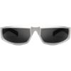 imageFEISEDY Wrap Around Trendy Sunglasses For Women Men Fashion Futuristic Mirror Shades Punk Sun Glasses B2970004 Silver  Grey Lens