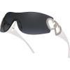 imageFEISEDY Y2K Rimless Sunglasses Heart for Women Men Around Wrap Fashion Futuristic 2000s Trendy Shield B2981Black Grey
