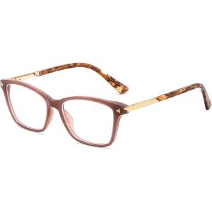 FEISEDY Anti-Blue Light Blocking Glasses with TR90, Anti Eyestrain for Women Men to TV Phone Computer and Gaming B0370(Red Tea)