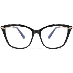 FEISEDY Blue Light Blocking Glasses Computer Glasses Women Men Cateye TR90 Frame B2772(Black)