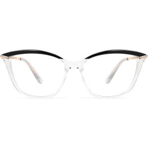 FEISEDY Blue Light Blocking Glasses Computer Glasses Women Men Cateye TR90 Frame B2772(Clear)