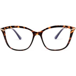 FEISEDY Blue Light Blocking Glasses Computer Glasses Women Men Cateye TR90 Frame B2772(Leopard)
