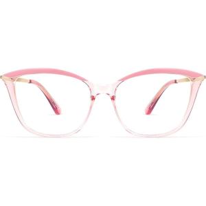 FEISEDY Blue Light Blocking Glasses Computer Glasses Women Men Cateye TR90 Frame B2772(Pink)