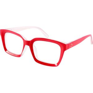 FEISEDY Blue Light Blocking Glasses Men Women Classic Thick Square Rim Frame Eyeglasses B2661(006 Red)