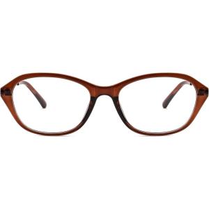 FEISEDY Blue Light Blocking Glasses for Women Fashion Small Face Nerd Fake Eyeglasses New Vintage Frame B0262(Transparent Tea)