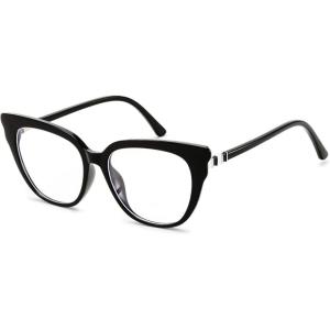 FEISEDY Cat Eye Blue Light Blocking Glasses for Women Anti Eyestrain & UV B0182(Black)