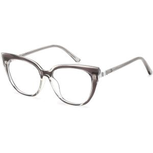 FEISEDY Cat Eye Blue Light Blocking Glasses for Women Anti Eyestrain & UV B0182(Transparent Grey)