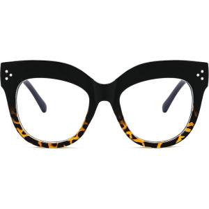 FEISEDY Cat Eye Blue Light Glasses Oversized Vintage Chunky Computer Glasses for Women Hipster Party B0026(002 – Black Leopard)
