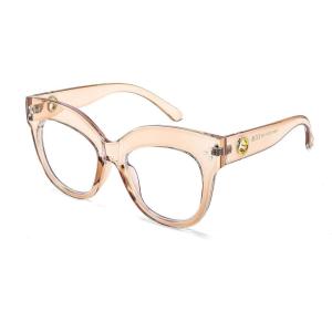 FEISEDY Cat Eye Blue Light Glasses Oversized Vintage Chunky Computer Glasses for Women Hipster Party B0026(005 – Champagne)