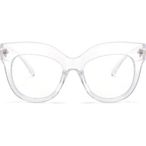 FEISEDY Cat Eye Blue Light Glasses Oversized Vintage Chunky Computer Glasses for Women Hipster Party B0026(006 – Transparent)