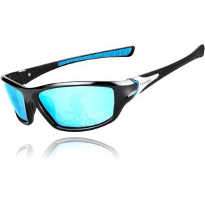 FEISEDY Classic Men Polarized Sports Sunglasses Night Driving Yellow Lenses Cycling Fishing Driving Glasses B2674(Black Frame/Blue Lens)