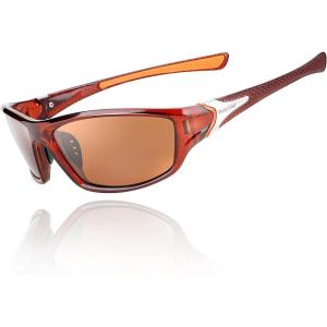 FEISEDY Classic Men Polarized Sports Sunglasses Night Driving Yellow Lenses Cycling Fishing Driving Glasses B2674(Brown)