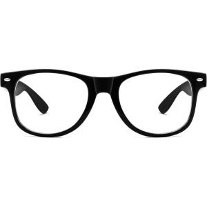 FEISEDY Classic Square Eyewear Frame Clear Lens Retro Nerd Fake Glasses for Men Women Cosplay Costume Eyeglasses B0276(Black)