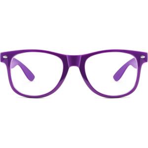 FEISEDY Classic Square Eyewear Frame Clear Lens Retro Nerd Fake Glasses for Men Women Cosplay Costume Eyeglasses B0276(Purple)