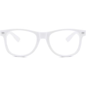 FEISEDY Classic Square Eyewear Frame Clear Lens Retro Nerd Fake Glasses for Men Women Cosplay Costume Eyeglasses B0276(White)
