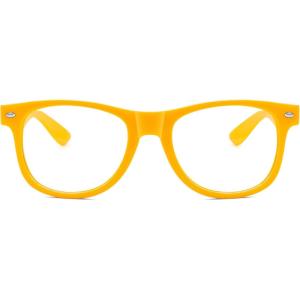 FEISEDY Classic Square Eyewear Frame Clear Lens Retro Nerd Fake Glasses for Men Women Cosplay Costume Eyeglasses B0276(Yellow)