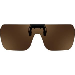 FEISEDY Clip-on Flip Up Rimless One Piece Sunglasses for Glasses TAC Lenses B0345(Brown)
