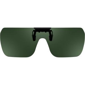 FEISEDY Clip-on Flip Up Rimless One Piece Sunglasses for Glasses TAC Lenses B0345(Green)
