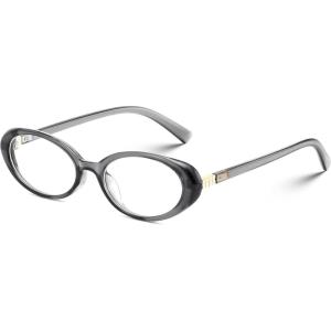 FEISEDY Oval Blue Light Glasses for Woman Vintage Small Face Lightweight Eyeglasses Retro Nerd Y2K Frame B0290(Transparent Grey)