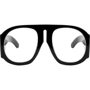 FEISEDY Oversized Blue Light Blocking Glasses Women Men Big Plastic Aviator Frame Eyewear Clear Lens Computer Glasses B2371(001 Black Frame)