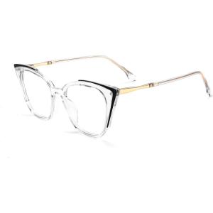 FEISEDY Oversized Cat Eye Glasses Frame Non Prescription Eyeglasses with Clear Lens Eyewear for Women Men B0066(Clear)