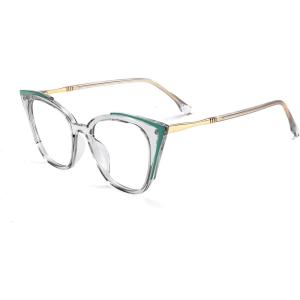 FEISEDY Oversized Cat Eye Glasses Frame Non Prescription Eyeglasses with Clear Lens Eyewear for Women Men B0066(Grey)
