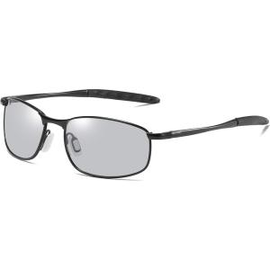 FEISEDY Photochromic Classic Polarized Sunglasses Driving Photosensitive Glasses B2444(Black)