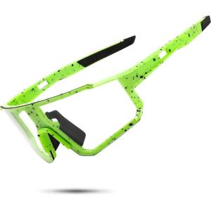 FEISEDY Photochromic Cycling Glasses for Men Women Clear Mountain Bike Sunglasses Sports Baseball B0133(Green)