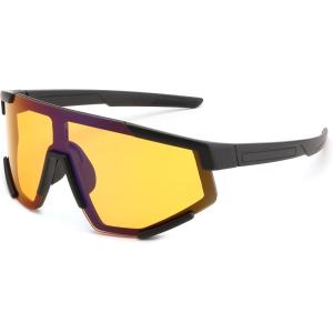 FEISEDY Photochromic Sports Sunglasses for Men Women Night Vision Cycling Driving Running Glasses B0233(Black Frame-night Vision Lens)