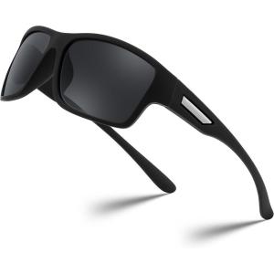 FEISEDY Polarized Sunglasses Readers – UV400 Protection, Wrap Sports, Outdoor Reading Sunglasses – Fishing Driving B2379(Black)