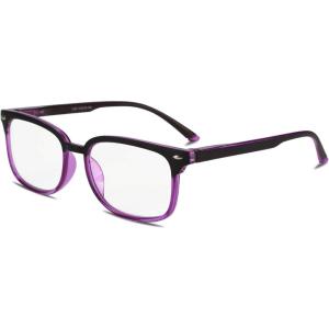 FEISEDY Progressive Multifocal Reading Glasses Blue Light Blocking Reader Glasses TR90 Frame Women Men B2497(Black-purple)