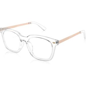 FEISEDY Reading Glasses, Blue Light Blocking, Square Oversized Glasses for Women and Men, B4096(Clear)