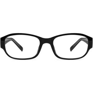 FEISEDY Rectangular Blue Light Blocking Glasses for Women Men Vintage Stylish Computer Glasses Fake Nerd Eyewear Frame B0266(Black)