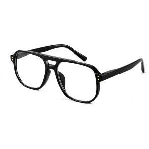 FEISEDY Retro Aviator Reading Glasses Women Men Blue Light Blocking Reader Plastic Lightweight Frame B0071(Black Frame)