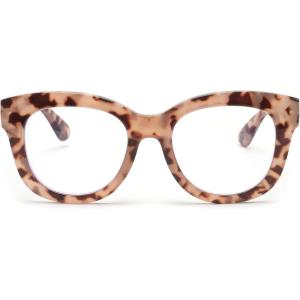 FEISEDY Retro Blue Light Glasses for Women Men, Thick Square Glasses Blue Light Blocking, Anti Glare Digital &Eyestrain B0278(Pink Tortoise)