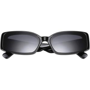 FEISEDY Retro Rectangle Sunglasses Women Men Vintage 90s Small Glasses Thick Narrow Fashion Y2K Plastic Glasses B2462(Blcak)