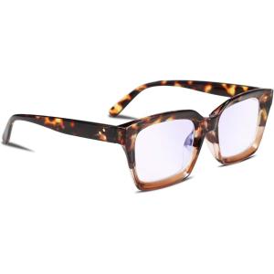FEISEDY Retro Square Blue Light Blocking Reading Glasses Anti Glare Digital Eyestrain Reader B2479(Leopard)