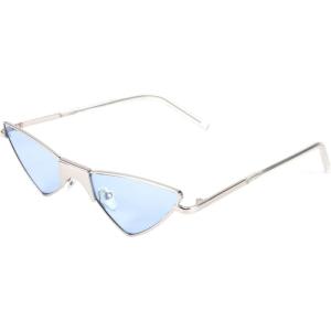 FEISEDY Small Cat Eye Sunglasses Women PUNK Party Metal ROCK Candy Color Glasses B2721(Sky Blue)