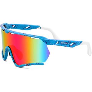 FEISEDY Sports Sunglasses for Men Women Youth Baseball Cycling Running Softball Biking Glasses B0305(Purple Red)