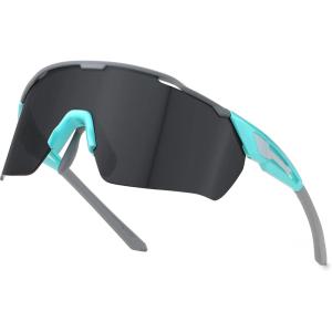 FEISEDY Sports Sunglasses for Men Women,Driving Fishing Cycling Mountain Sunglasses UV400 Protection B0149(02 Blue Frame Grey Lens)