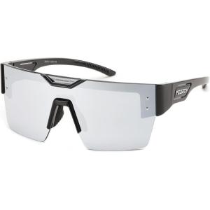FEISEDY Sunglasses Men Women, Big Oversized Square Frame,UV400 Mirrored Sun Glasses, Cycling Driving Fishing Hiking B0064(Black Frame With Silver Mirrored Lenses)