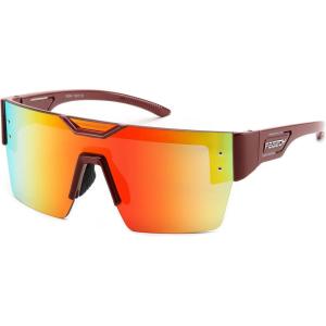 FEISEDY Sunglasses Men Women, Big Oversized Square Frame,UV400 Mirrored Sun Glasses, Cycling Driving Fishing Hiking B0064(Wine Red Frame With Red Mirrored Lenses)